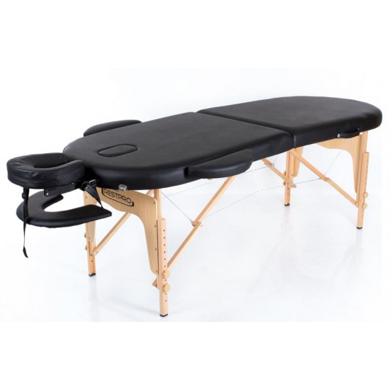 Sulankstomas masažo stalas Restpro Classic Oval 2 Black Sulankstomas masažo stalas Restpro Classic Oval 2 Black