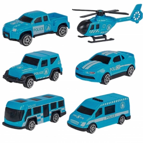 Sunkvežimio transporterio rinkinys 3in1 mėlyna policija WOOPIE