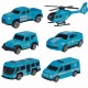 Sunkvežimio transporterio rinkinys 3in1 mėlyna policija WOOPIE
