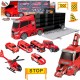 Sunkvežimio transporterio rinkinys 3in1 raudonas 11 vnt. WOOPIE
