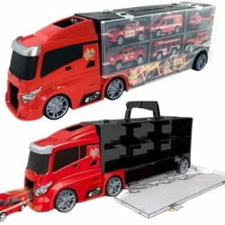 Sunkvežimio transporterio rinkinys 3in1 raudonas 11 vnt. WOOPIE