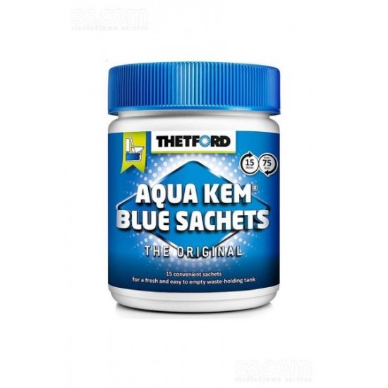 Thetford Aqua Kem® Blue Sachets (Can) 15 skirtukų, skirtų cheminiams tualetams Thetford Aqua Kem® Blue Sachets (Can) 15 skirtukų, skirtų cheminiams tualetams
