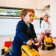 Traktorius oranžinis su priekaba nuo 1 metų amžiaus FALK JCB