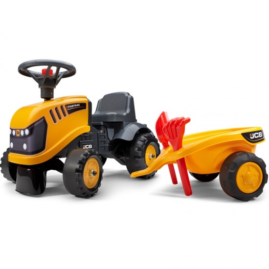 Traktorius oranžinis su priekaba nuo 1 metų amžiaus FALK JCB