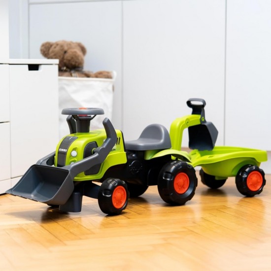 Traktorius su ekskavatoriumi, kaušu ir priekaba FALK Baby Claas