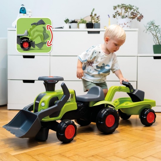 Traktorius su ekskavatoriumi, kaušu ir priekaba FALK Baby Claas