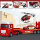 Transporto priemonių rinkinys, gaisrinė mašina, sraigtasparnis, automobilis, garso šviesa WOOPIE