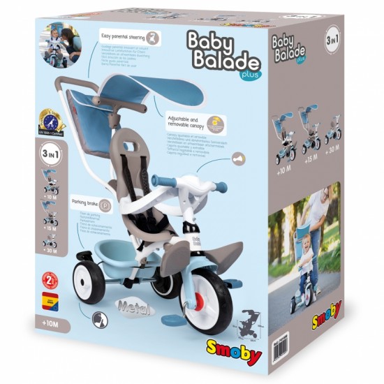 Triratis, mėlynas SMOBY Baby Balade Plus
