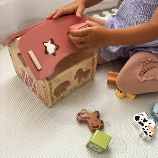 Ūkio medinis gyvūnų formų rūšiuoklis TOOKY TOY
