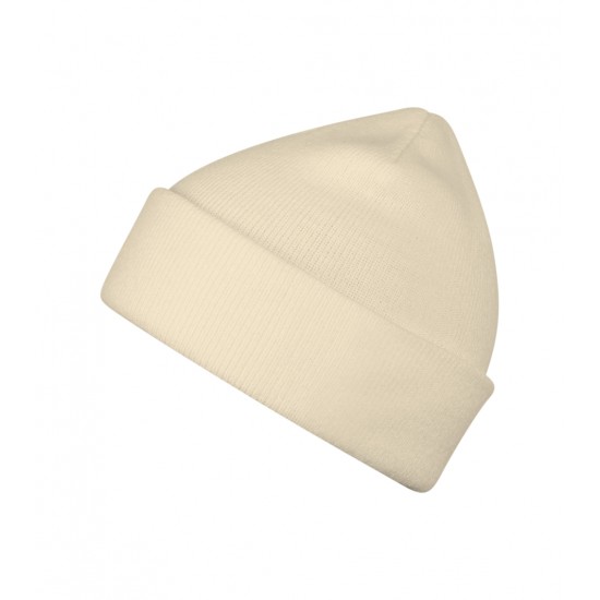 Unisex megzta kepurė MALFINI Beanie 315 almond – klasikinis žieminis modelis
