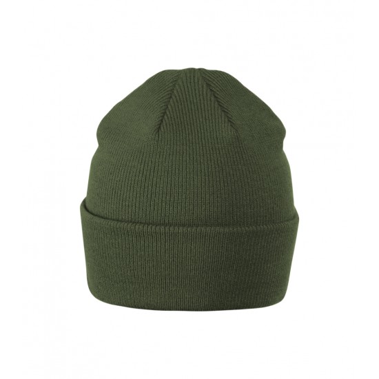 Unisex megzta kepurė MALFINI Beanie 315 Khaki – klasikinis žieminis modelis