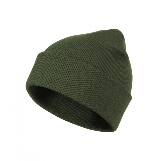 Unisex megzta kepurė MALFINI Beanie 315 Khaki – klasikinis žieminis modelis