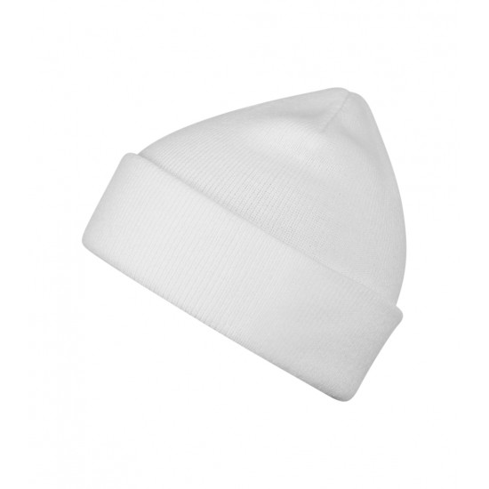 Unisex megzta kepurė MALFINI Beanie 315 white – klasikinis žieminis modelis
