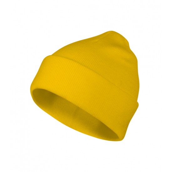 Unisex megzta kepurė MALFINI Beanie 315 yellow – klasikinis žieminis modelis