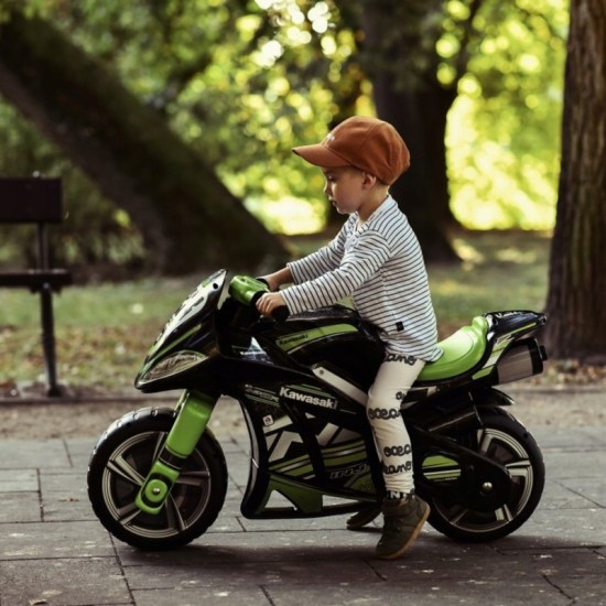 Vaikiškas dviratis-stūmiklis „Winner 750 Ride-on Kawasaki Ninja“ – sportinis dviratis vaikams INJUSA