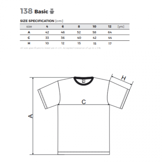 Vaikiški Marškinėliai MAFLINI Basic 138 Kelly Green, 160g/m2