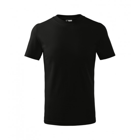 Vaikiški Marškinėliai MALFINI Basic 138 Black, 160g/m2 Vaikiški Marškinėliai MALFINI Basic 138 Black, 160g/m2