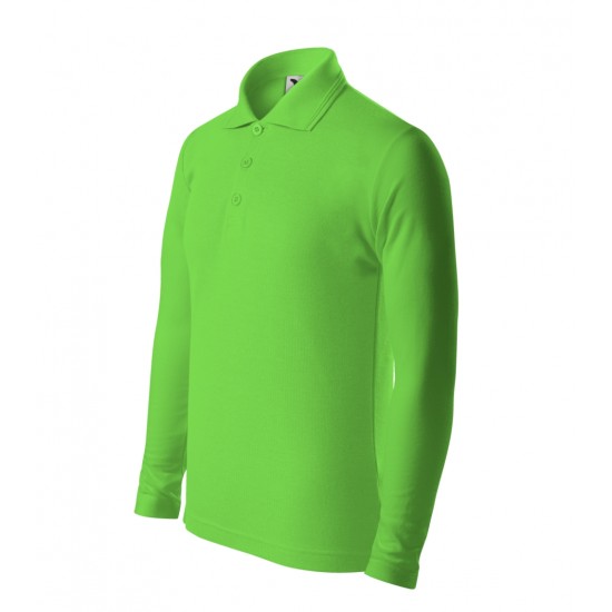 Vaikiški Marškinėliai Pique Polo Ls Apple green Ilgom Rankovėmis 200 g/m²