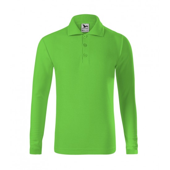 Vaikiški Marškinėliai Pique Polo Ls Apple green Ilgom Rankovėmis 200 g/m²