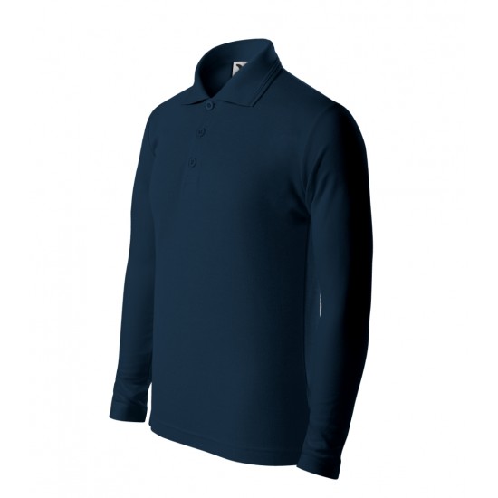 Vaikiški Marškinėliai Pique Polo Ls Navy blue Ilgom Rankovėmis 200 g/m²