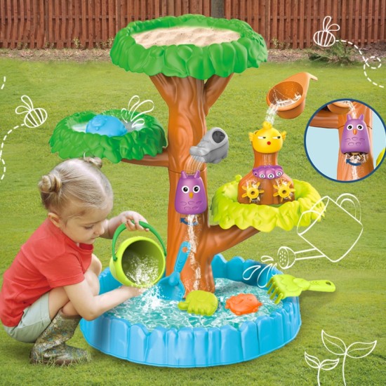 Vandens staliukas 2in1 smėlio dėžė „Happy Tree“ 8 vnt. WOOPIE