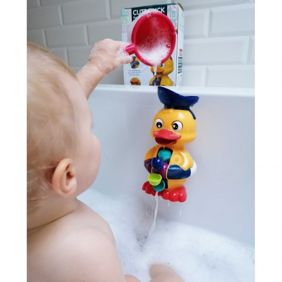 Vandens vonios žaislas „Ducky“ su besisukančiu ratuku ir perpildymo anuku WOOPIE BABY