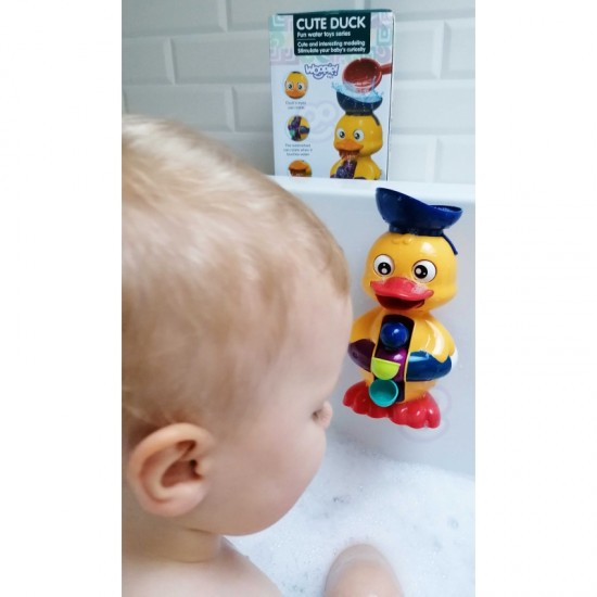 Vandens vonios žaislas „Ducky“ su besisukančiu ratuku ir perpildymo anuku WOOPIE BABY