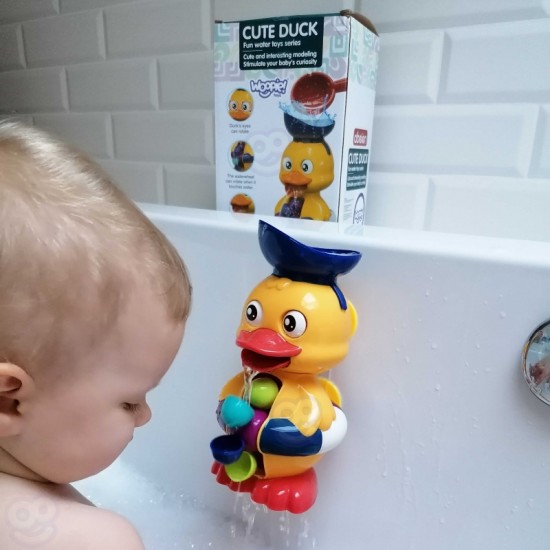 Vandens vonios žaislas „Ducky“ su besisukančiu ratuku ir perpildymo anuku WOOPIE BABY