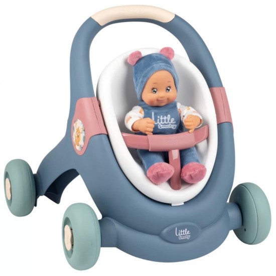 Vežimėlis SMOBY Little Walker 3in1 Kūdikių Vežimėlis + Lėlė