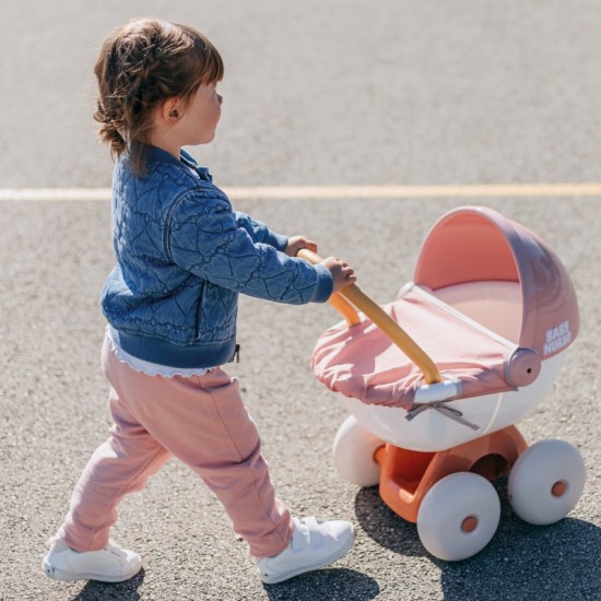 Vežimėlis su plastikiniu stogeliu SMOBY Baby Nurse Deep