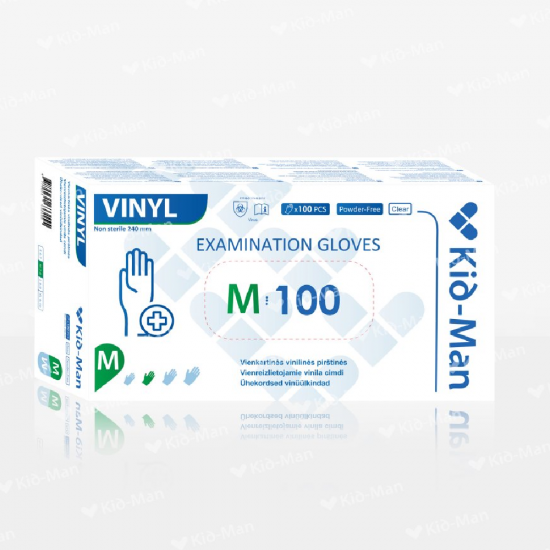 Vienkartinės Vinilinės Pirštinės, Dydis M, 100 vnt Pakuotė Vienkartinės Vinilinės Pirštinės, Dydis M, 100 vnt Pakuotė