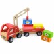„Viga Toys“ medinis kranas su konteineriais
