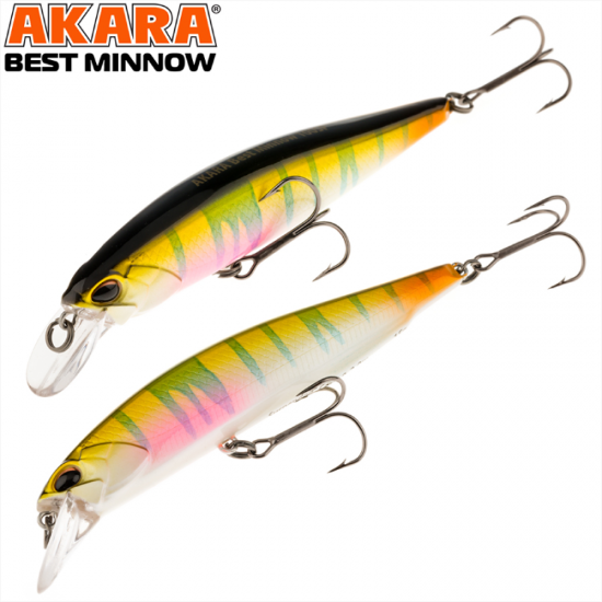 Vobleris AKARA Best Minnow BM100SP, Spalva A210, Svoris 15 g, Plūdrus