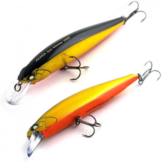 Vobleris AKARA Best Minnow BM100SP, Spalva A59, Svoris 15 g, Plūdrus Vobleris AKARA Best Minnow BM100SP, Spalva A59, Svoris 15 g, Plūdrus