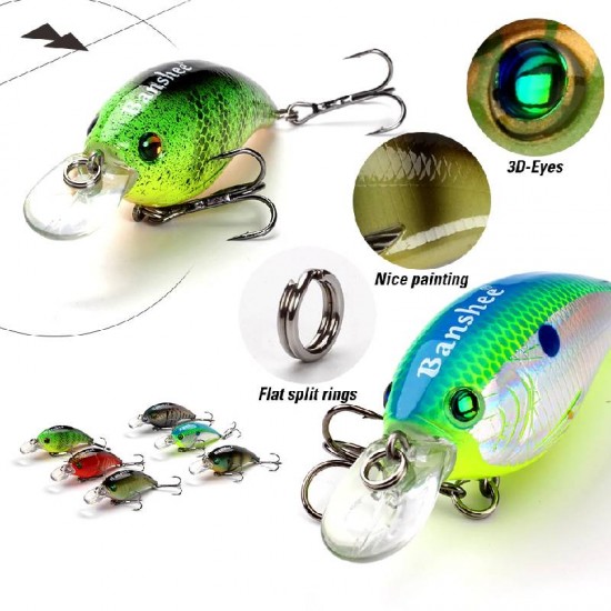 Vobleris Banshee Crankbait Bass 60mm 10g VC01 Titanium Creature, Plūdrus