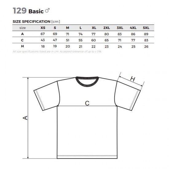 Vyriški Marškinėliai MALFINI Basic, Army 160g/m2