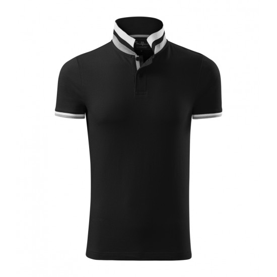 Vyriški Polo Marškinėliai MALFINI Collar Up Black 215 g/m²