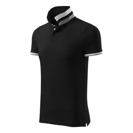Vyriški Polo Marškinėliai MALFINI Collar Up Black 215 g/m²