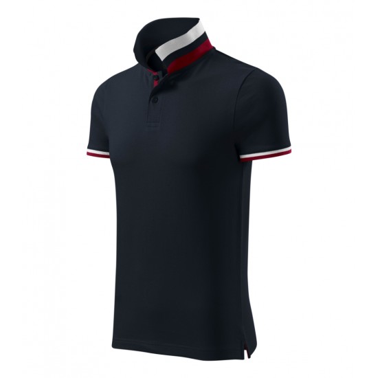Vyriški Polo Marškinėliai MALFINI Collar Up Dark navy 215 g/m²