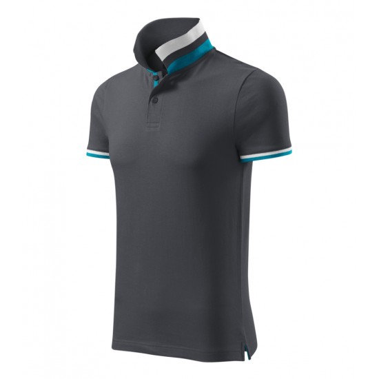 Vyriški Polo Marškinėliai MALFINI Collar Up Light anthracite 215 g/m²
