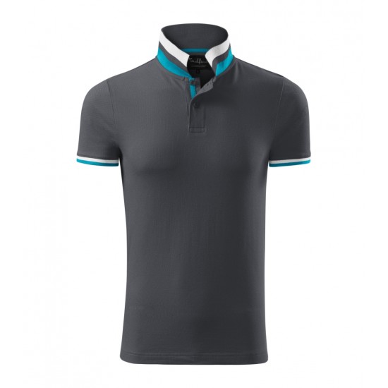 Vyriški Polo Marškinėliai MALFINI Collar Up Light anthracite 215 g/m²