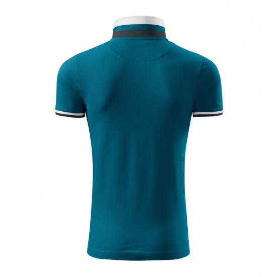 Vyriški Polo Marškinėliai MALFINI Collar Up Petrol blue 215 g/m²