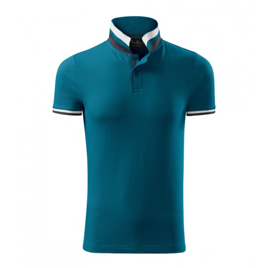 Vyriški Polo Marškinėliai MALFINI Collar Up Petrol blue 215 g/m²