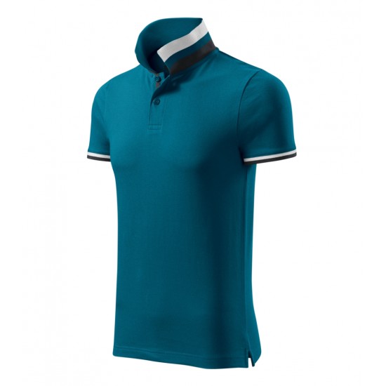 Vyriški Polo Marškinėliai MALFINI Collar Up Petrol blue 215 g/m²