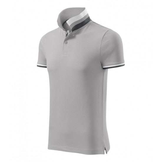 Vyriški Polo Marškinėliai MALFINI Collar Up Silver gray 215 g/m²