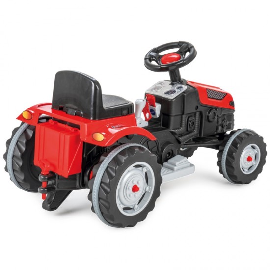 WOOPIE didelis raudonas traktorius, maitinamas 6 V akumuliatoriumi
