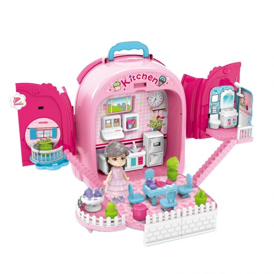 WOOPIE Dollhouse 3in1 nešiojama virtuvė kuprinėje WOOPIE Dollhouse 3in1 nešiojama virtuvė kuprinėje