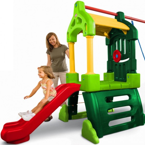 Žaidimų aikštelės klubo namelio čiuožykla ir sūpynės „Little Tikes“