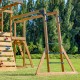 Žaidimų bokštas - Didelė medinė žaidimų aikštele čiuožykla, sūpynės, laipiojimo siena + bokštas AXI Mitch