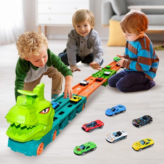 Žaislinis sunkvežimis, dinozaurų bėgis, 2,1 m, automobiliams WOOPIE